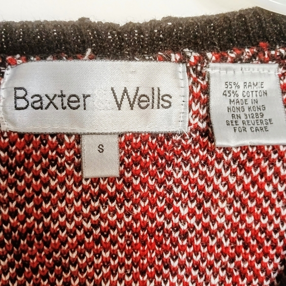 Vintage :: Preppy Plaid Oversized Womens Baxter Wells Sweater Cardigan Size S - Picture 4 of 4